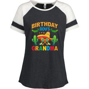 Birthday Boy Grandma Cinco De Mayo Funny Cactus Enza Ladies Jersey Colorblock Tee