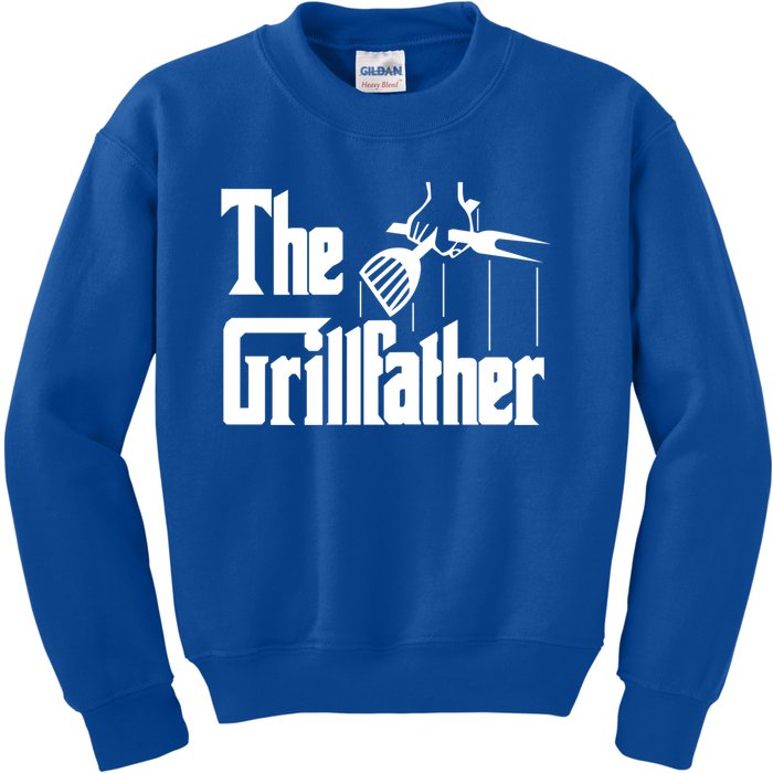 Bbq Barbecue Grilling Funny The Grillfather Gift Kids Sweatshirt