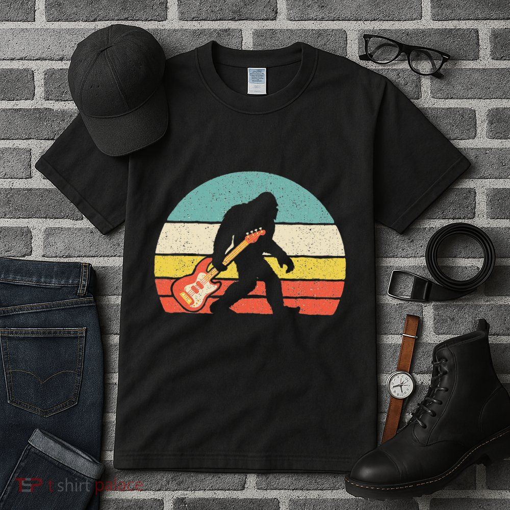 Bigfoot Bass Guitar Bass Player Bassist Music Guitarist Tall T-Shirt