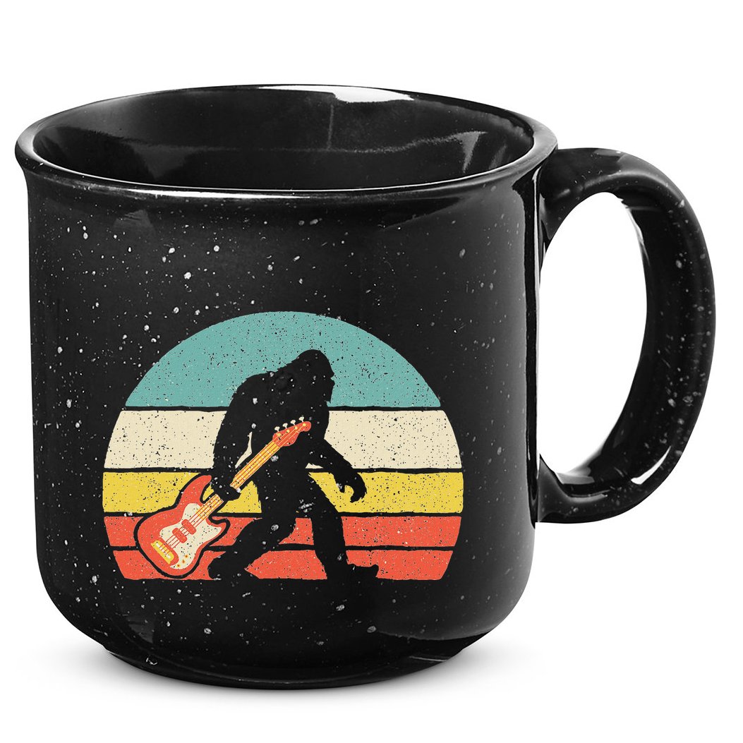 Bigfoot Bass Guitar Bass Player Bassist Music Guitarist 15oz Campfire Ceramic Mug