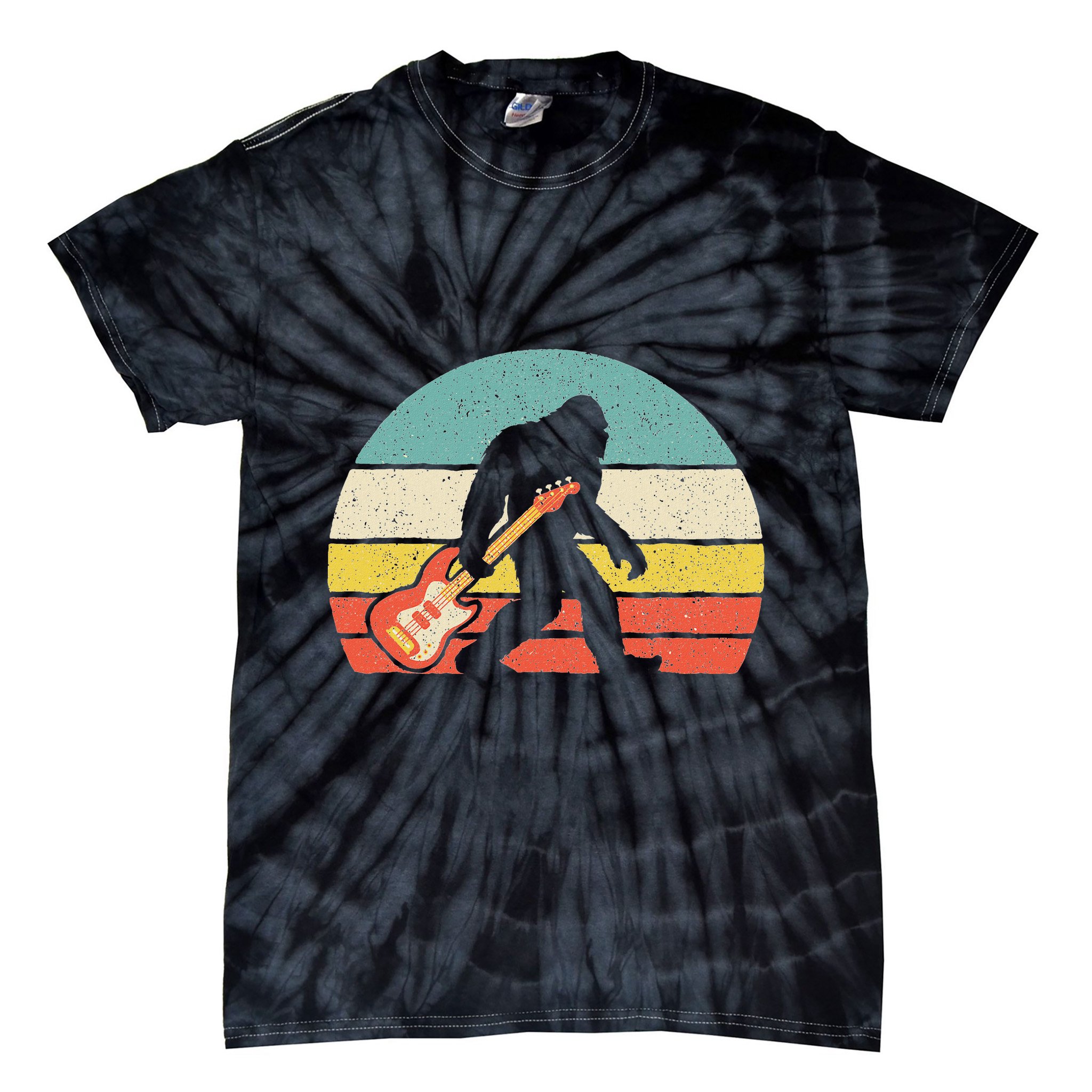 Bigfoot Bass Guitar Bass Player Bassist Music Guitarist Tie-Dye T-Shirt