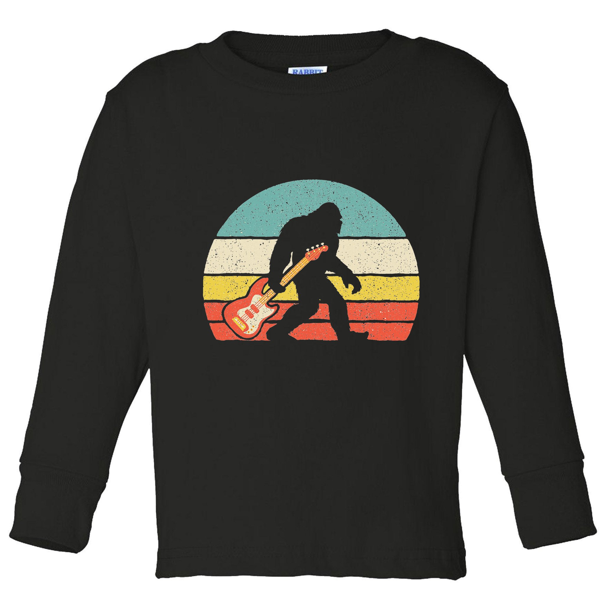 Bigfoot Bass Guitar Bass Player Bassist Music Guitarist Toddler Long Sleeve Shirt