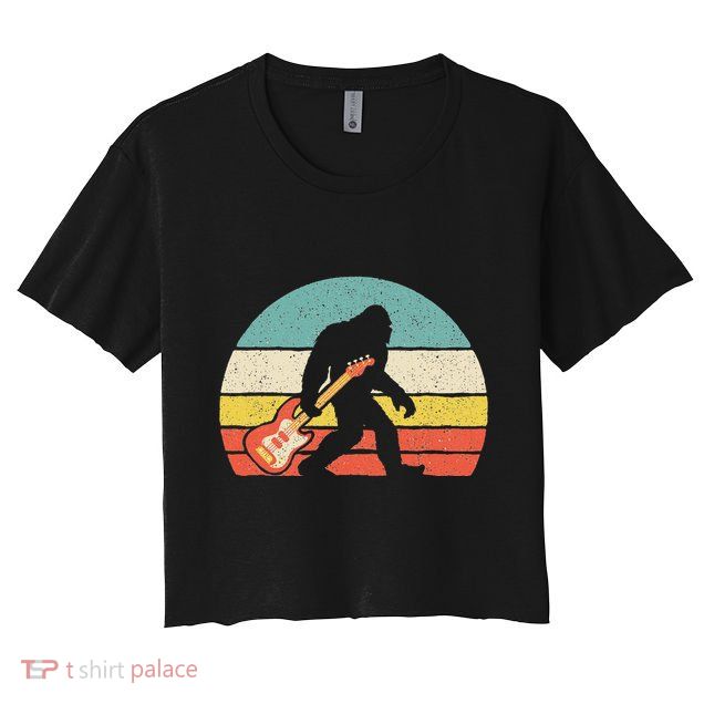 Bigfoot Bass Guitar Bass Player Bassist Music Guitarist Crop Top