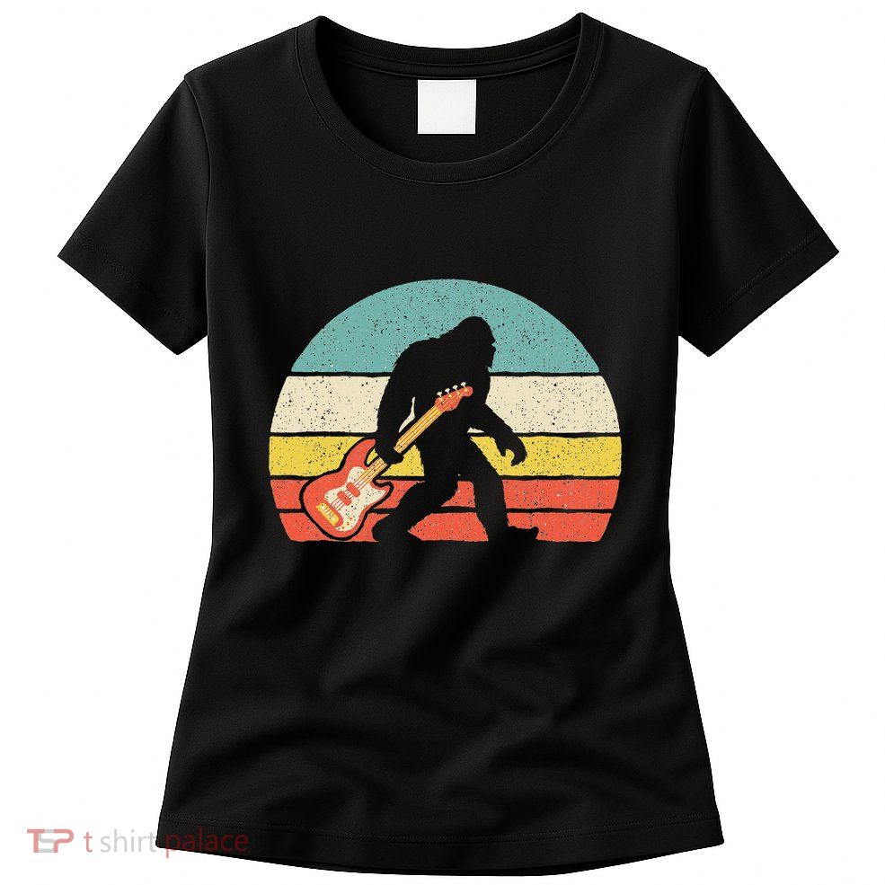 Bigfoot Bass Guitar Bass Player Bassist Music Guitarist Womens T-Shirt