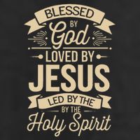 Blessed By God Loved By Jesus Led By The Holy Spirit 7 Panel Mesh Trucker Snapback Hat