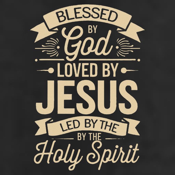 Blessed By God Loved By Jesus Led By The Holy Spirit 7 Panel Mesh Trucker Snapback Hat