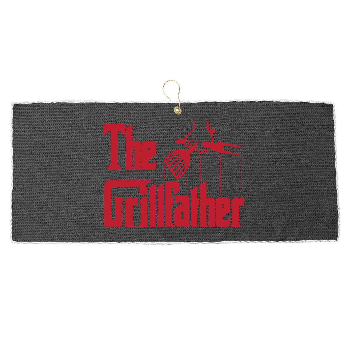 Bbq Barbecue Grilling Funny The Grillfather Meaningful Gift Large Microfiber Waffle Golf Towel