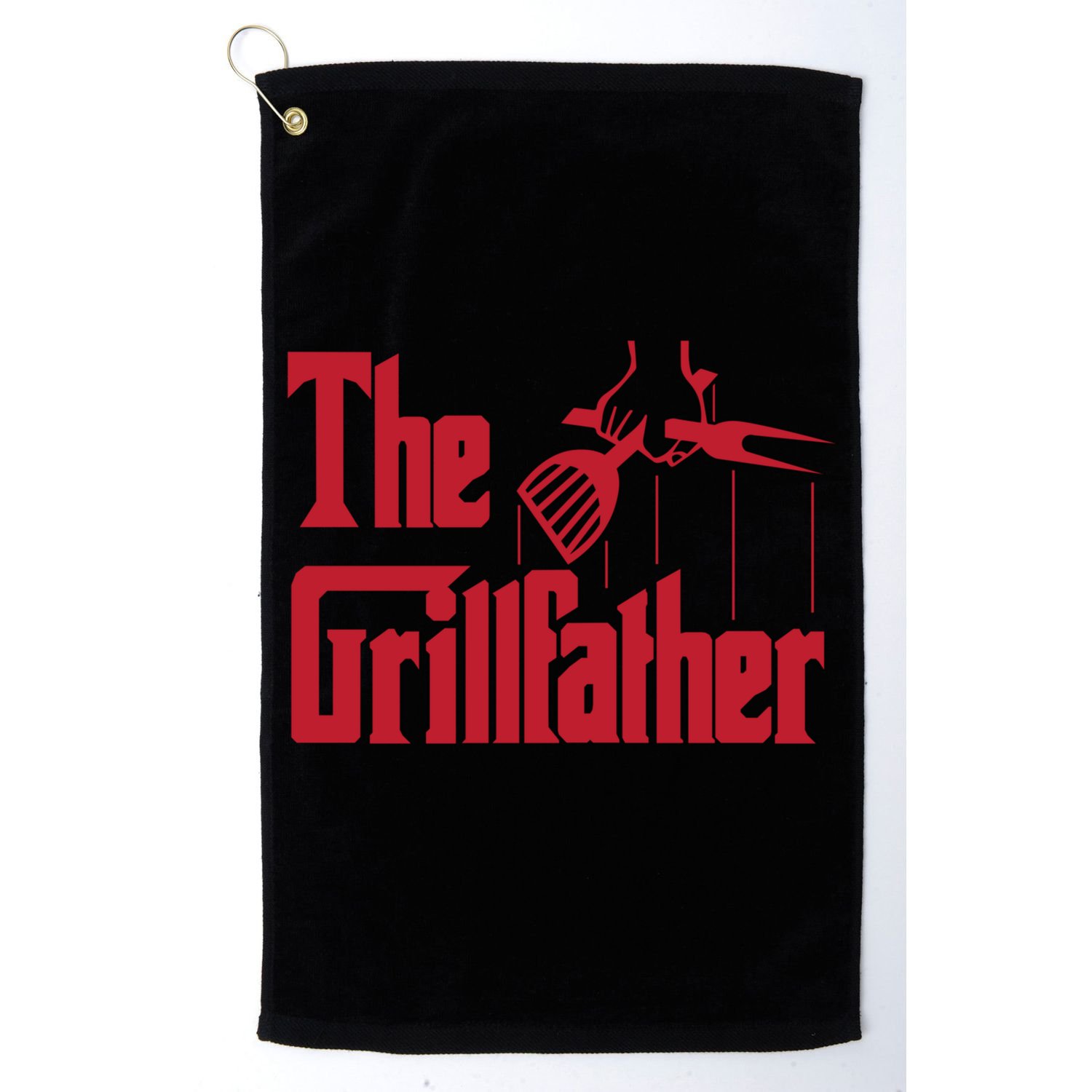 Bbq Barbecue Grilling Funny The Grillfather Meaningful Gift Golf Towel