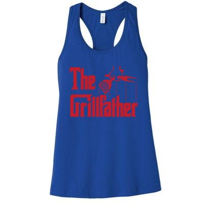 Bbq Barbecue Grilling Funny The Grillfather Meaningful Gift Women's Racerback Tank