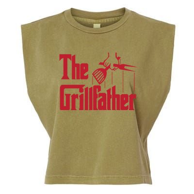 Bbq Barbecue Grilling Funny The Grillfather Meaningful Gift Garment-Dyed Women's Muscle Tee