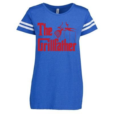 Bbq Barbecue Grilling Funny The Grillfather Meaningful Gift Enza Ladies Jersey Football T-Shirt