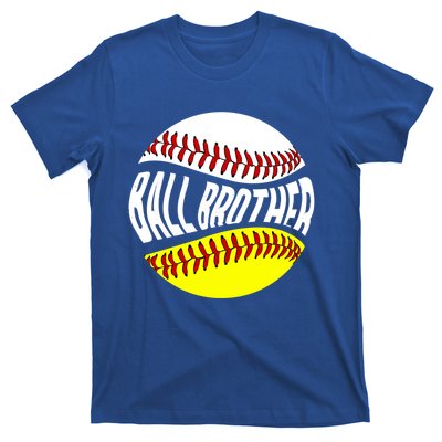 Ball Brother Groovy Baseball Softball Brother Gift T-Shirt