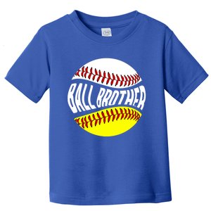 Ball Brother Groovy Baseball Softball Brother Gift Toddler T-Shirt