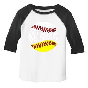 Ball Brother Groovy Baseball Softball Brother Gift Toddler Fine Jersey T-Shirt