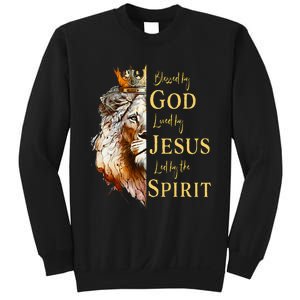 Blessed By God Loved By Jesus Lion Sweatshirt