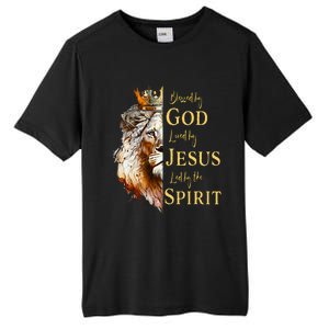 Blessed By God Loved By Jesus Lion Tall Fusion ChromaSoft Performance T-Shirt