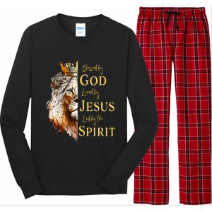 Blessed By God Loved By Jesus Lion Long Sleeve Pajama Set