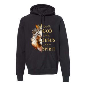 Blessed By God Loved By Jesus Lion Premium Hoodie