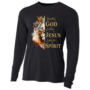 Blessed By God Loved By Jesus Lion Cooling Performance Long Sleeve Crew