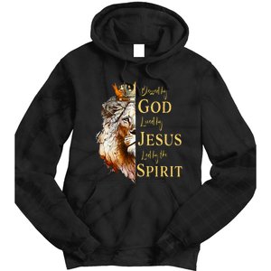 Blessed By God Loved By Jesus Lion Tie Dye Hoodie