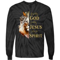 Blessed By God Loved By Jesus Lion Tie-Dye Long Sleeve Shirt