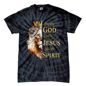 Blessed By God Loved By Jesus Lion Tie-Dye T-Shirt