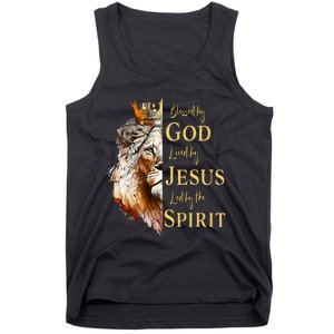 Blessed By God Loved By Jesus Lion Tank Top