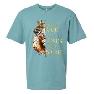 Blessed By God Loved By Jesus Lion Sueded Cloud Jersey T-Shirt