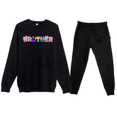 Brother Birthday Girl Pig Family Party Decorations Premium Crewneck Sweatsuit Set