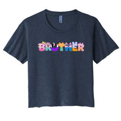 Brother Birthday Girl Pig Family Party Decorations Women's Crop Top Tee