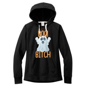 Boo Bitch Ghost Puns Halloween Humor Top Gift Women's Fleece Hoodie