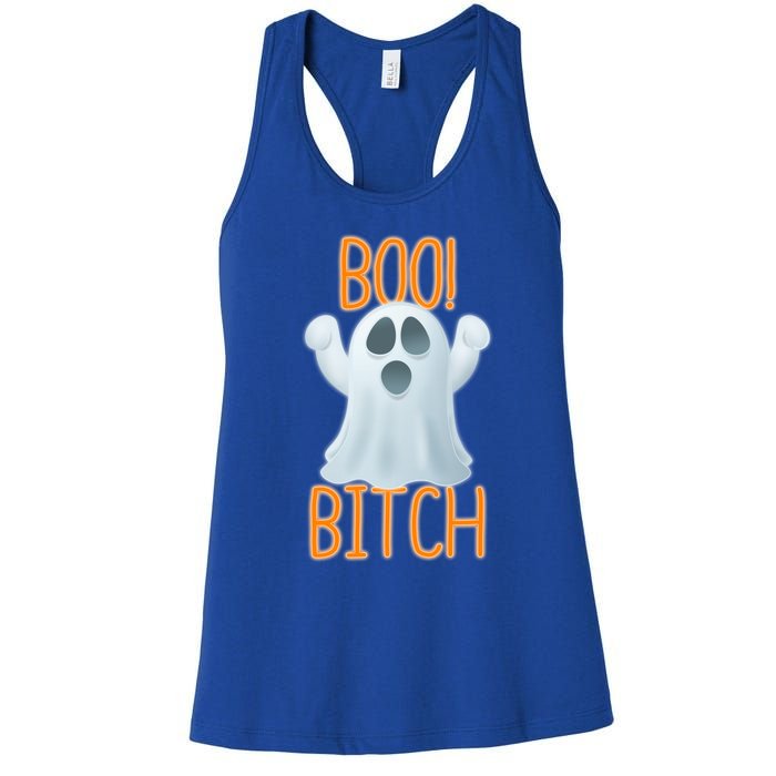 Boo Bitch Ghost Puns Halloween Humor Top Gift Women's Racerback Tank