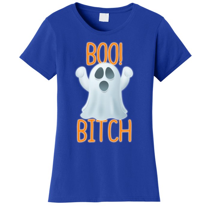 Boo Bitch Ghost Puns Halloween Humor Top Gift Women's T-Shirt