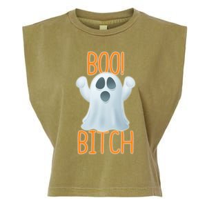 Boo Bitch Ghost Puns Halloween Humor Top Gift Garment-Dyed Women's Muscle Tee