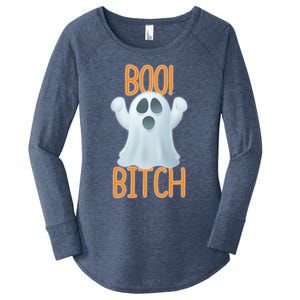 Boo Bitch Ghost Puns Halloween Humor Top Gift Women's Perfect Tri Tunic Long Sleeve Shirt