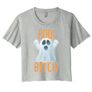 Boo Bitch Ghost Puns Halloween Humor Top Gift Women's Crop Top Tee