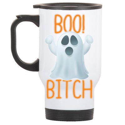 Boo Bitch Ghost Puns Halloween Humor Top Gift Stainless Steel Travel Mug