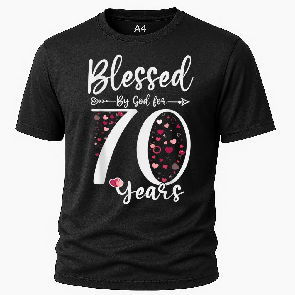 Blessed by God For 70 Years Old 70th Birthday Gift For Wo Cooling Performance Crew T-Shirt