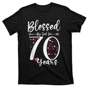 Blessed by God For 70 Years Old 70th Birthday Gift For Wo T-Shirt