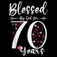 Blessed by God For 70 Years Old 70th Birthday Gift For Wo Premium T-Shirt