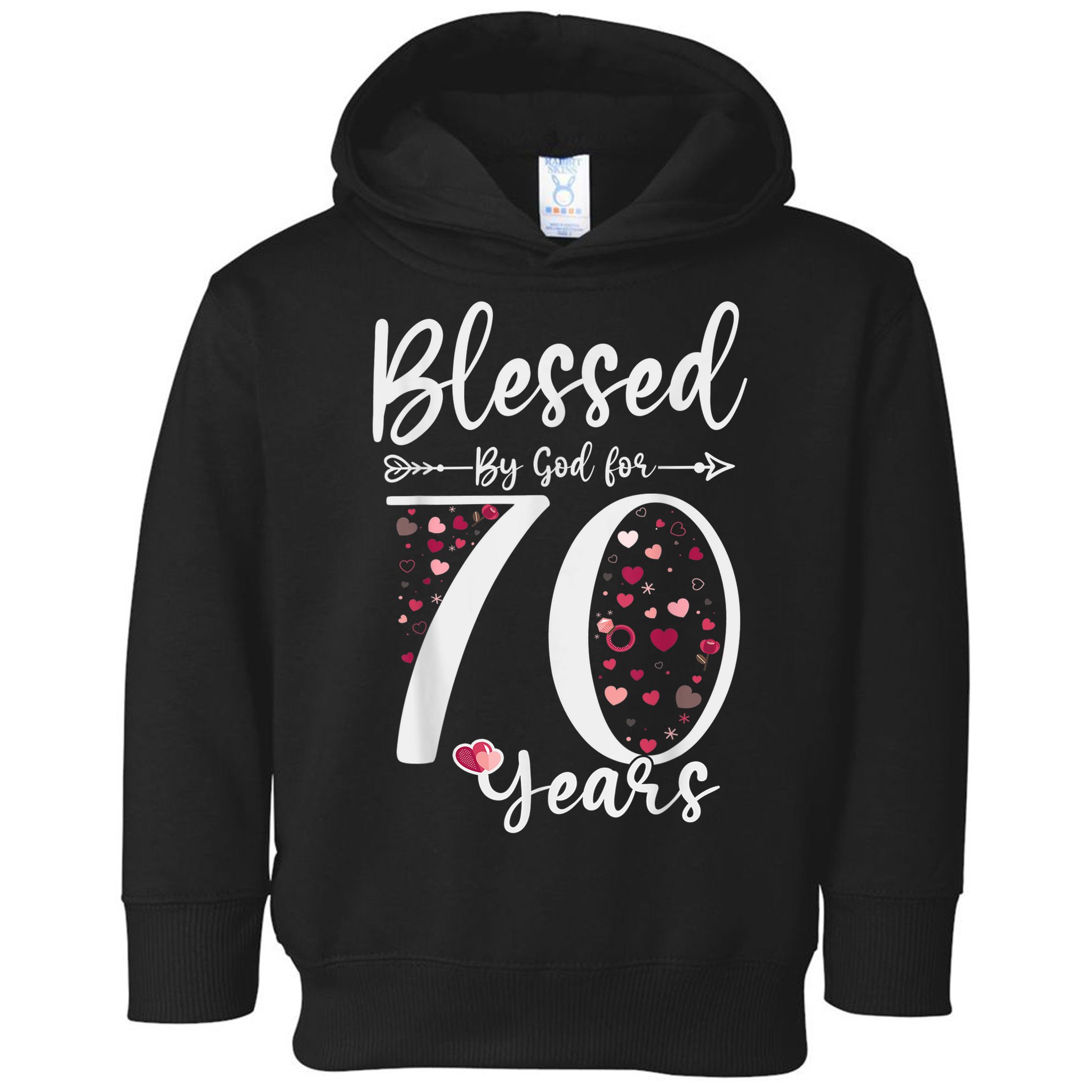 Blessed by God For 70 Years Old 70th Birthday Gift For Wo Toddler Hoodie