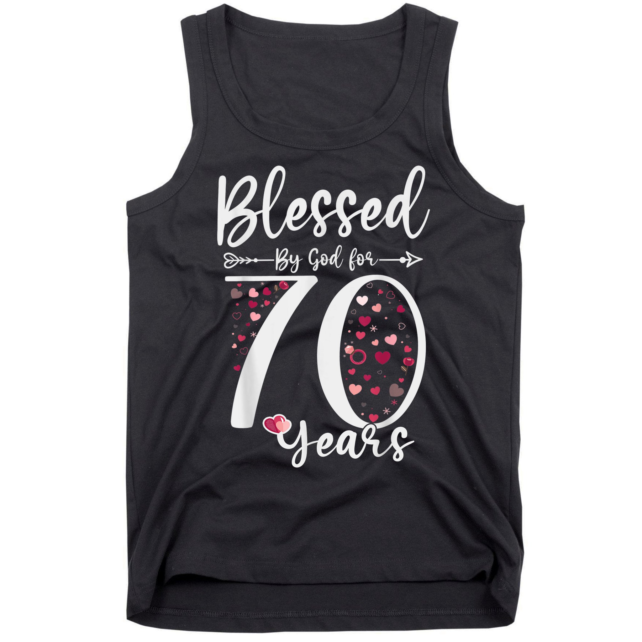 Blessed by God For 70 Years Old 70th Birthday Gift For Wo Tank Top