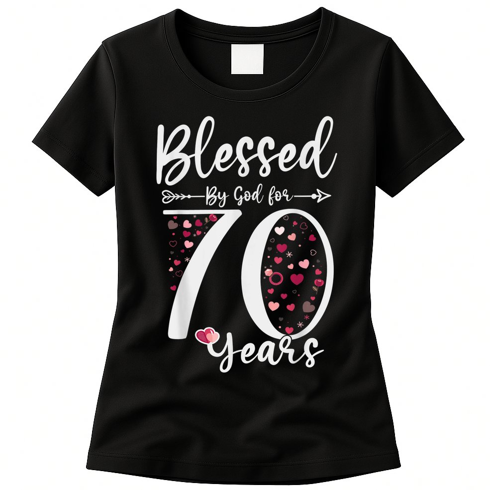 Blessed by God For 70 Years Old 70th Birthday Gift For Wo Womens T-Shirt