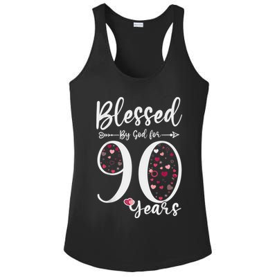 Blessed by God For 90 Years Old 90th Birthday Gift For Wo Ladies PosiCharge Competitor Racerback Tank
