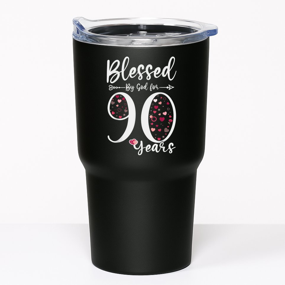 Blessed by God For 90 Years Old 90th Birthday Gift For Wo Tumbler