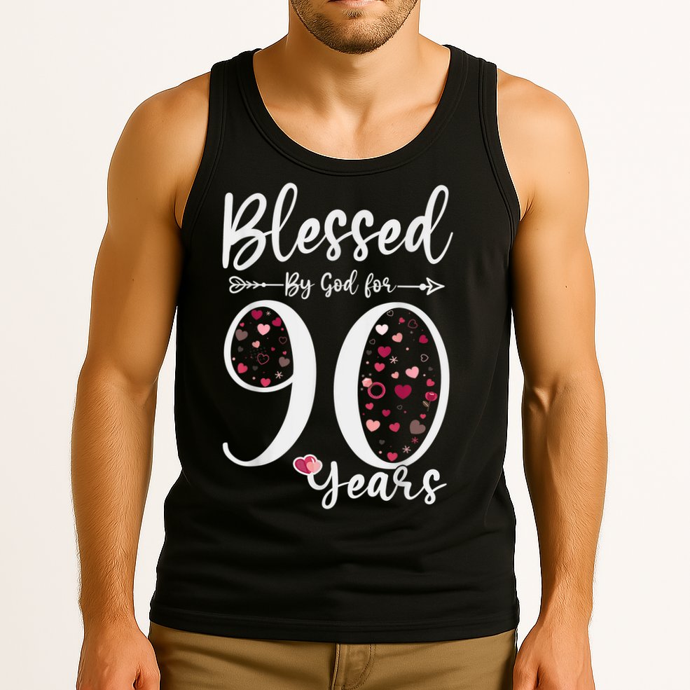 Blessed by God For 90 Years Old 90th Birthday Gift For Wo Tank Top