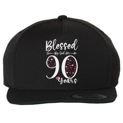 Blessed by God For 90 Years Old 90th Birthday Gift For Wo Wool Snapback Cap