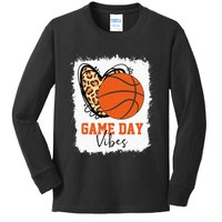 Bleached Basketball Game Day Vibes Mom Kids Long Sleeve Shirt