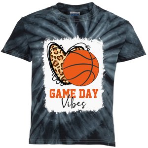 Bleached Basketball Game Day Vibes Mom Kids Tie-Dye T-Shirt