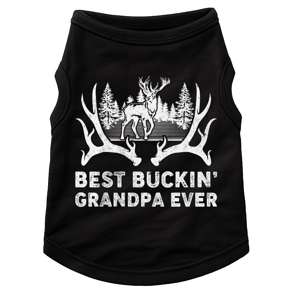 Best Buckin Grandpa Ever Deer Hunting Fathers Day Gift Doggie Tank